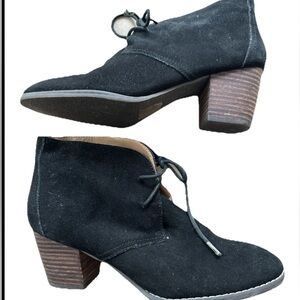 J Jill suede lace-up ankle boots size 8.5 black color